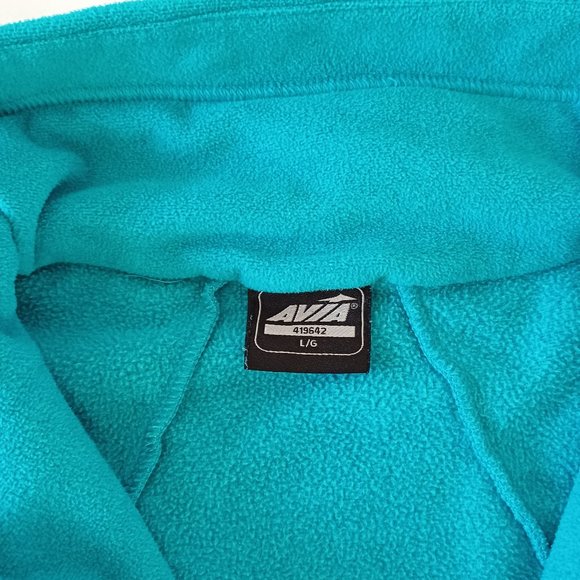 Avia Blue Turquoise Long Sleeve Fleece Pullover Size Large - Picture 8 of 12